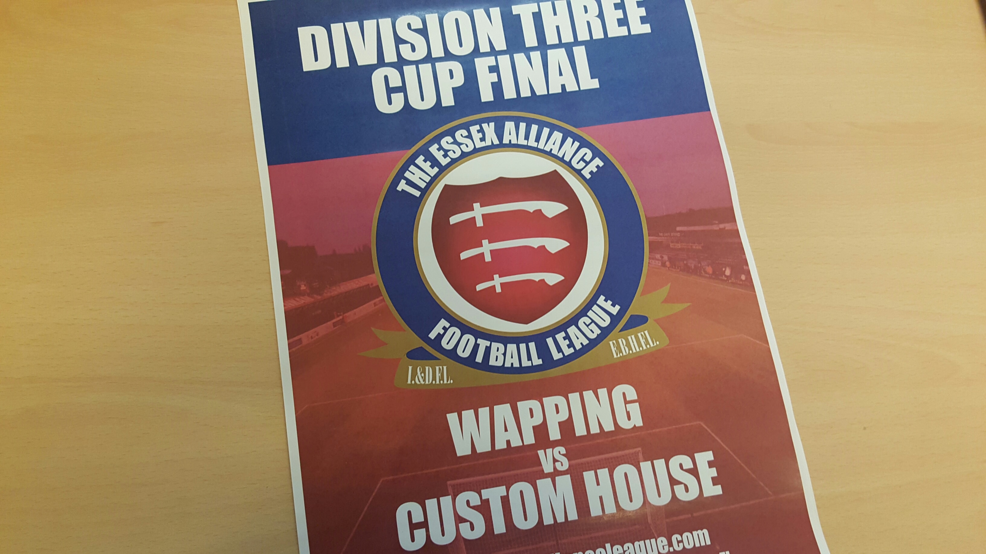 CUP FINAL PREVIEW: Wapping face Custom House in Division 3 Cup climax